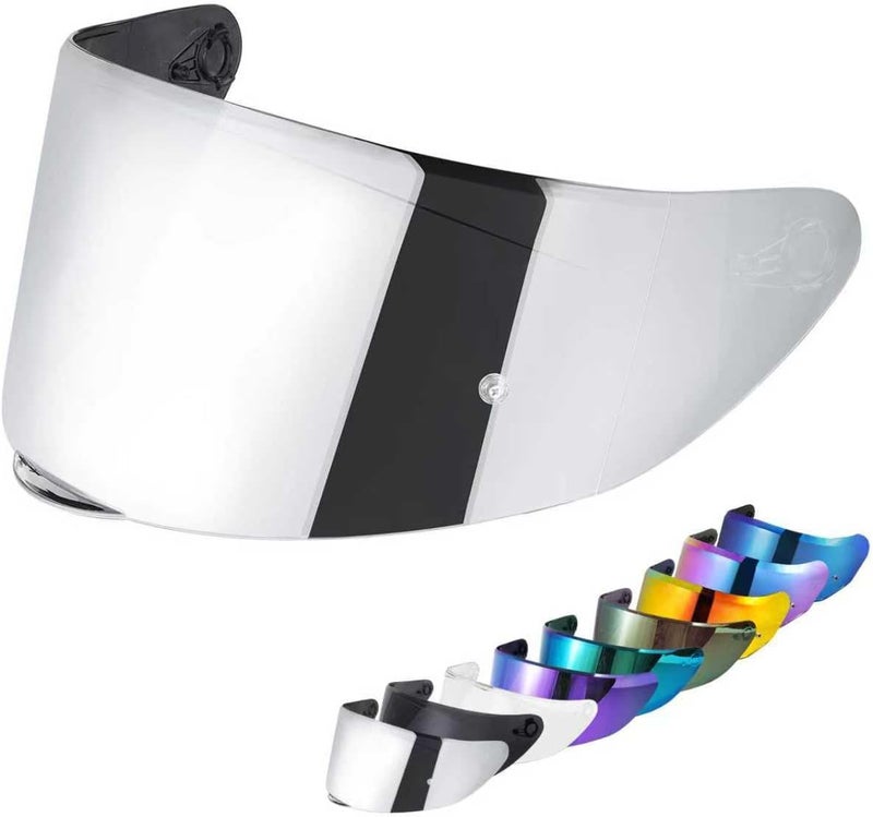 VCOROS Motorcycle Helmets Visor Shield WS-609 Full Face Helmet Visor Replacement Accessories (Chrome Silver) - Image 1